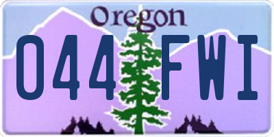 OR license plate 044FWI