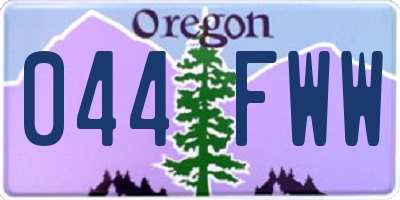 OR license plate 044FWW