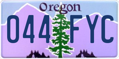 OR license plate 044FYC