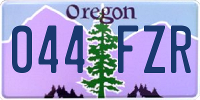 OR license plate 044FZR