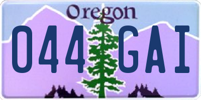 OR license plate 044GAI