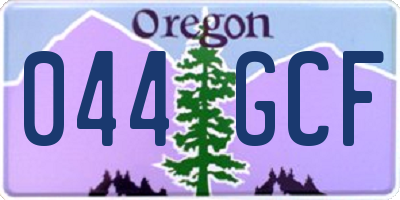 OR license plate 044GCF