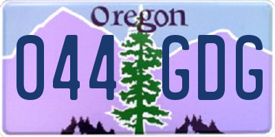 OR license plate 044GDG