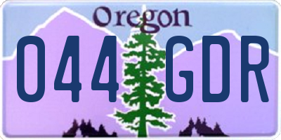 OR license plate 044GDR