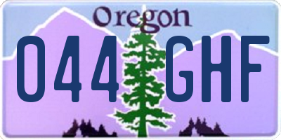 OR license plate 044GHF