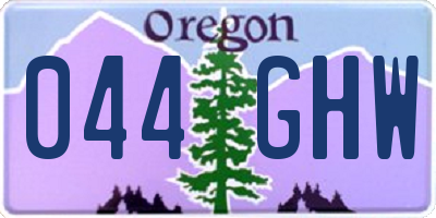 OR license plate 044GHW