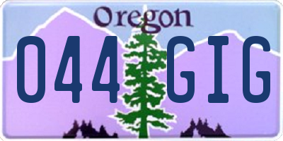 OR license plate 044GIG