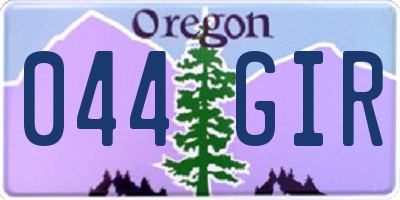 OR license plate 044GIR