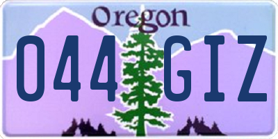 OR license plate 044GIZ