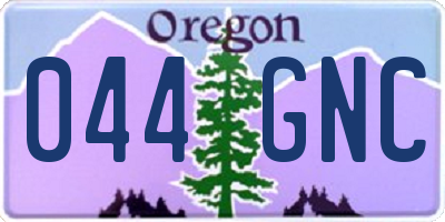 OR license plate 044GNC