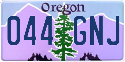 OR license plate 044GNJ