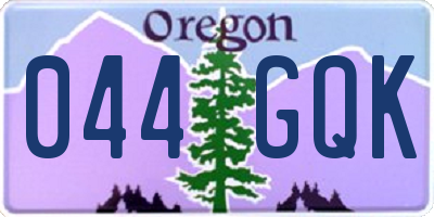 OR license plate 044GQK