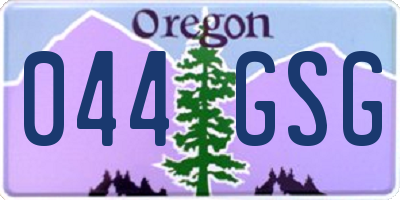 OR license plate 044GSG