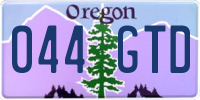 OR license plate 044GTD