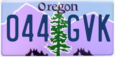 OR license plate 044GVK