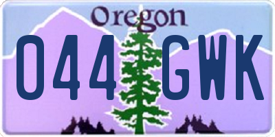 OR license plate 044GWK