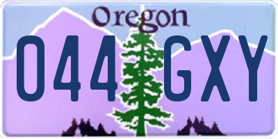 OR license plate 044GXY