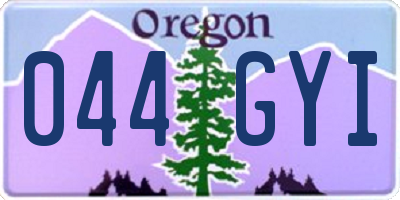 OR license plate 044GYI