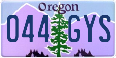 OR license plate 044GYS