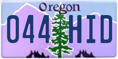 OR license plate 044HID
