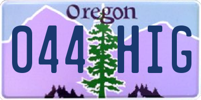 OR license plate 044HIG