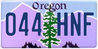 OR license plate 044HNF