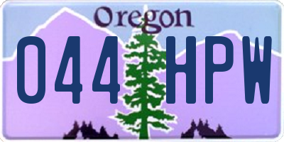 OR license plate 044HPW