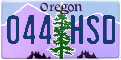 OR license plate 044HSD