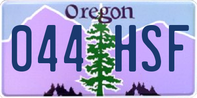 OR license plate 044HSF