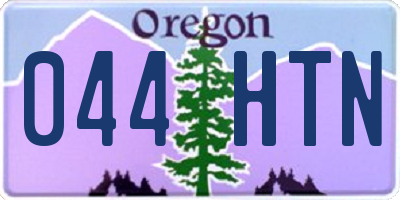 OR license plate 044HTN