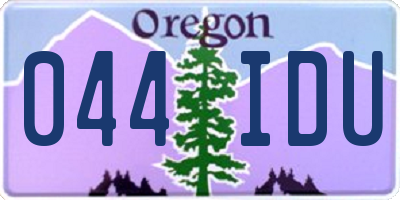 OR license plate 044IDU