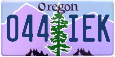 OR license plate 044IEK