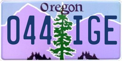 OR license plate 044IGE