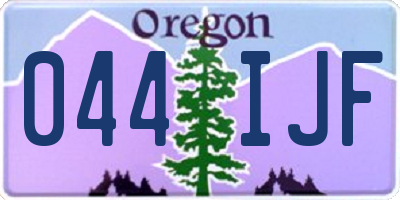 OR license plate 044IJF