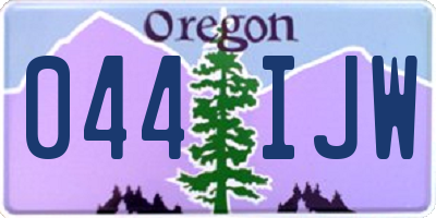 OR license plate 044IJW