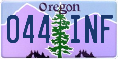 OR license plate 044INF