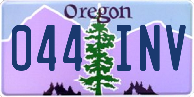 OR license plate 044INV