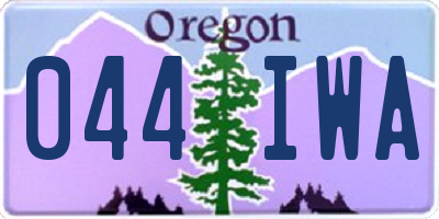 OR license plate 044IWA