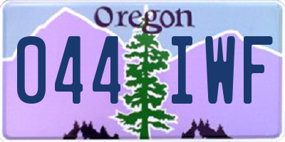 OR license plate 044IWF