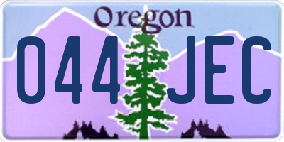 OR license plate 044JEC