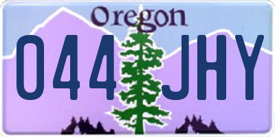 OR license plate 044JHY