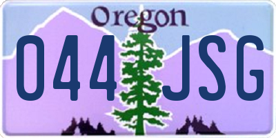 OR license plate 044JSG
