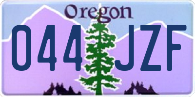 OR license plate 044JZF