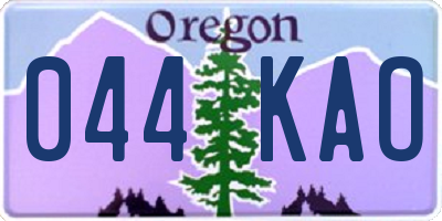 OR license plate 044KAO