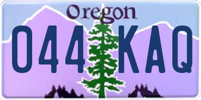 OR license plate 044KAQ