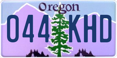 OR license plate 044KHD