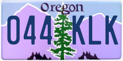 OR license plate 044KLK