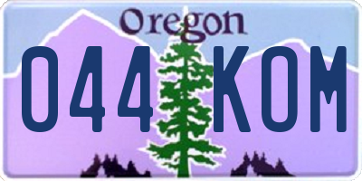 OR license plate 044KOM