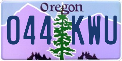 OR license plate 044KWU