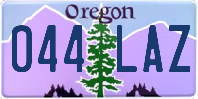 OR license plate 044LAZ